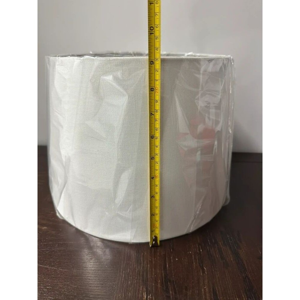New White Fabric Tapered Drum Lamp Shade Spider Fitter 11” x 13” x 9”